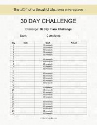 30 Day Challenge Easy Plank 30 Day Plank Challenge 30