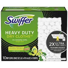 swiffer sweeper heavy duty multi surface dry cloth refills gain scent 10 ct