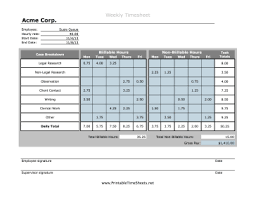 Attorney Timesheet Printable Time Sheets Free To Download