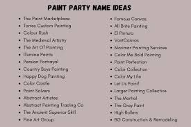 500 paint party names and suggestions