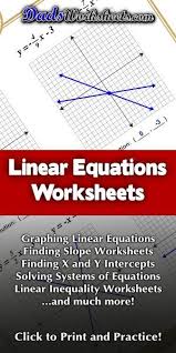 53 Linear Equations Worksheets For