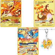 Buy 3 Ultra Rare Pokemon Metal Cards,Charizard Vmax Custom Metal Collection  Card with Charizard Keychain Online in India. B09J126CW2