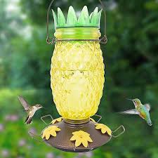 Pineapple Top Fill Glass Hummingbird