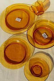 vintage french kitchen glassware amber