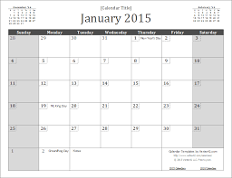 2015 Monthly Calendar With Holidays 2015 Calendar Templates And