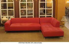 Red Leather Sectional Sofa Set 1707