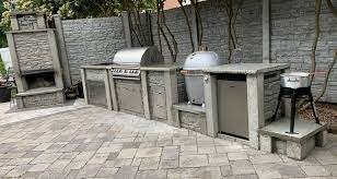 solid concrete outdoor kitchen
