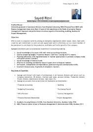 Understanding what you should write senior accountant sample resume one. Cv Senior Accountant