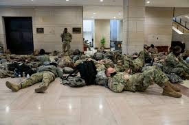 Weary national guard troops have taken to sleeping in the halls of the us capitol as they dig in to defend the seat of american democracy in the days since, thousands of national guard troops have descended on washington, dc from across the country, helping to fortify the capitol against repeat. National Guard Troops Sleep In Capitol Building
