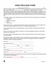 free video release form pdf word