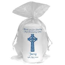 personalised boys christening candle