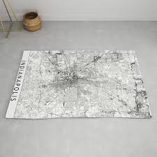 indianapolis white map rug by