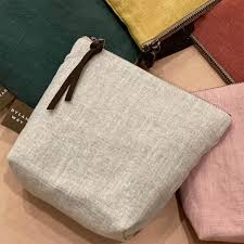 zippered hemp cloth make up bag