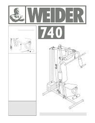 adjustment weider 740 user manual