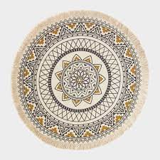 cotton mandala printed round rug