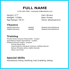 Theater Resume Format Digiart