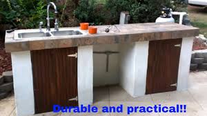 Bold, creative outdoor countertop design. Outdoor Kitchen Construction Diy Backyard Project Youtube