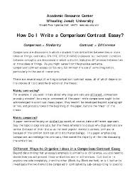 Compare Contrast Essay Topics For Elementary Students Comparison