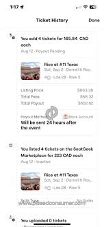 seatgeek reviews and complaints