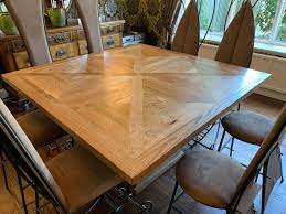Square Dining Table Parquet Inspired