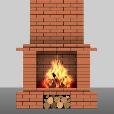 Brick Fireplace Stock Vector By