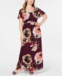 Plus Size Embellished Floral Print Gown