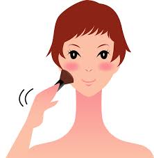 woman is putting on make up clipart