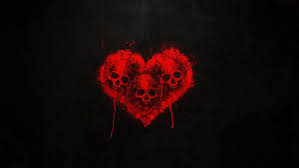 SKULL HEART - art dark red wallpaper ...
