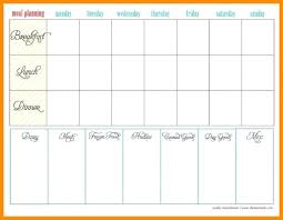 7 Day Meal Plan Schedule Template Excel Download Sample