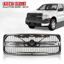 Details About For Ford F 150 2009 2014 Abs Mesh Front Bumper Grille Led Lights