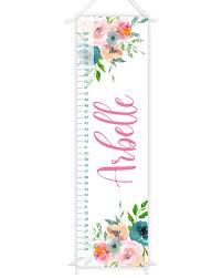 Girls Floral Bouquet Growth Chart Watercolor Floral Growth