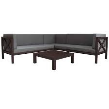 Hotebike 4 Piece Wood Outdoor Sectional