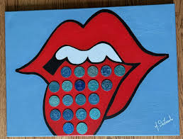 original acrylic artwork red lips