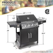 propane gas grill 4 burners a side