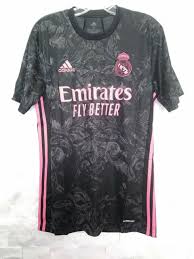 With the first shirt, the white colour is combined with the black of the logo, the. Adidas Real Madrid 3rd Kit 20 21 Soccer Jersey Black Pink Size S Men S Only For Sale Online Ebay