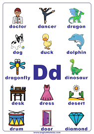 Color the letters to find the hidden picture. Letter D Worksheets Flash Cards Coloring Pages