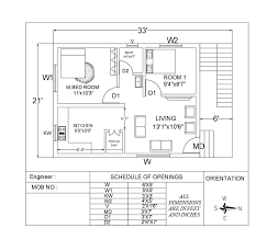 2 Bhk Small House Plan Autocad Drawing