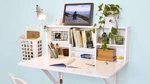 This fold down wall desk may be the perfect solution to working from home. Wall Mounted Desks That Are Perfect For Small Spaces Sheknows