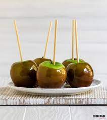 homemade organic caramel apples without