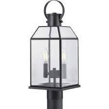 Light Matte Black Outdoor Post Lantern
