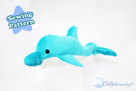 dolphin plushie sewing pattern graphic