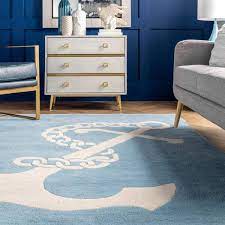 nuloom nautical anchor baby blue 6 ft