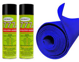 blue carpet roll 2 cans of 777 glue