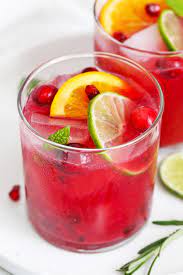 sparkling citrus pomegranate mocktail