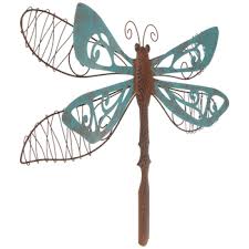 Turquoise Dragonfly Metal Wall Decor