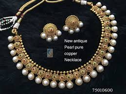 new antique gold pearl necklace designs