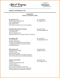 Resume Reference Page Example Sheet For How To List