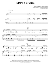 Empty Space Sheet Music By James Arthur For Piano Keyboard And Voice