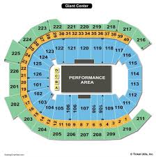 giant center seating charts views