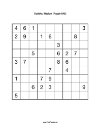 Sudoku Medium A5 Printable Puzzle